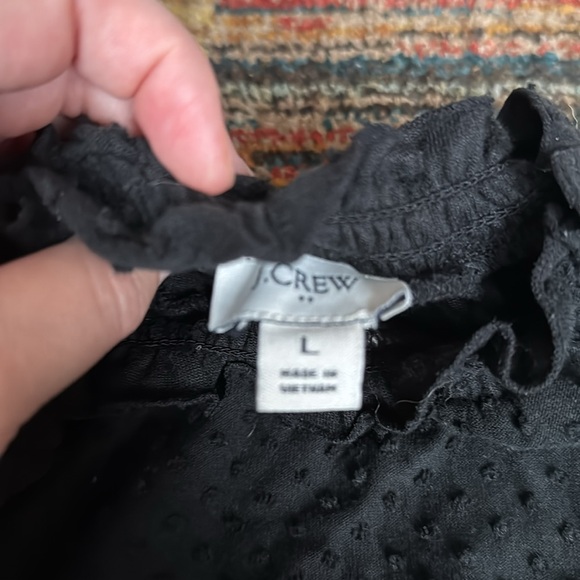J.Crew black ruffle sleeve top. Size L. - Picture 3 of 3